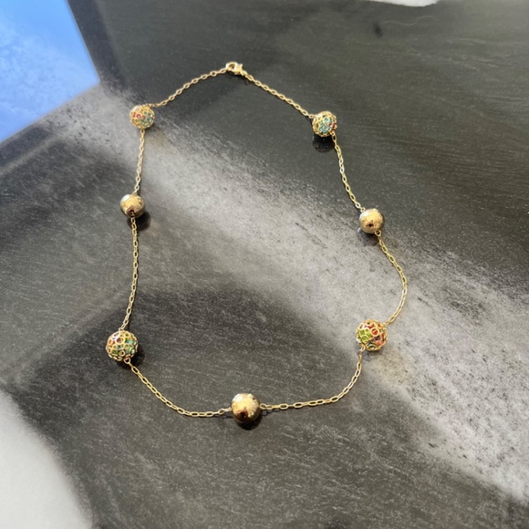 18K Brazilian Gold Plated Ball Necklace and Earring Set - Brand New - Picture 2 of 12